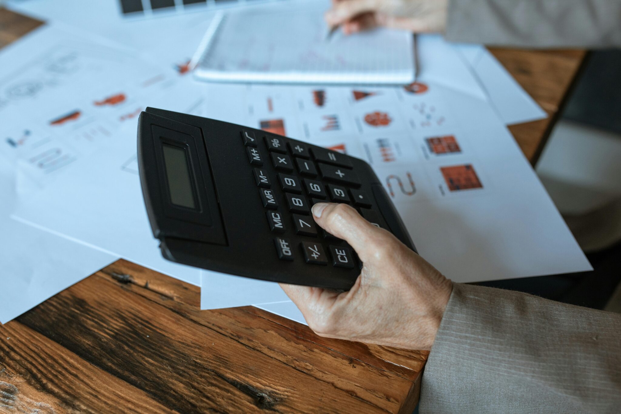 a person doing calculations